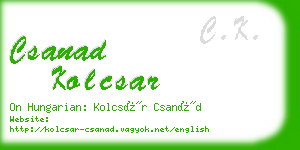 csanad kolcsar business card
